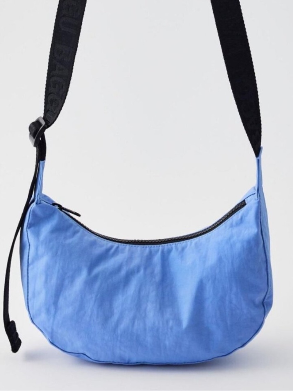 NWT BAGGU Small Nylon Crescent Bag - Cornflower